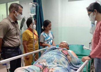 Tim Dokkes Polres Simalungun Kunjungi Aiptu HR Sianipar Pasca Kecelakaan Lalu Lintas