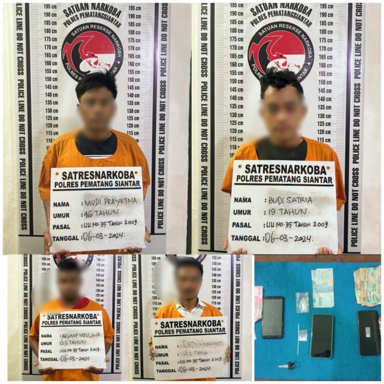 4 Pelaku Jaringan Peredaran Sabu Asal Simalungun Diringkus Sat Resnarkoba Polres Pematangsiantar 