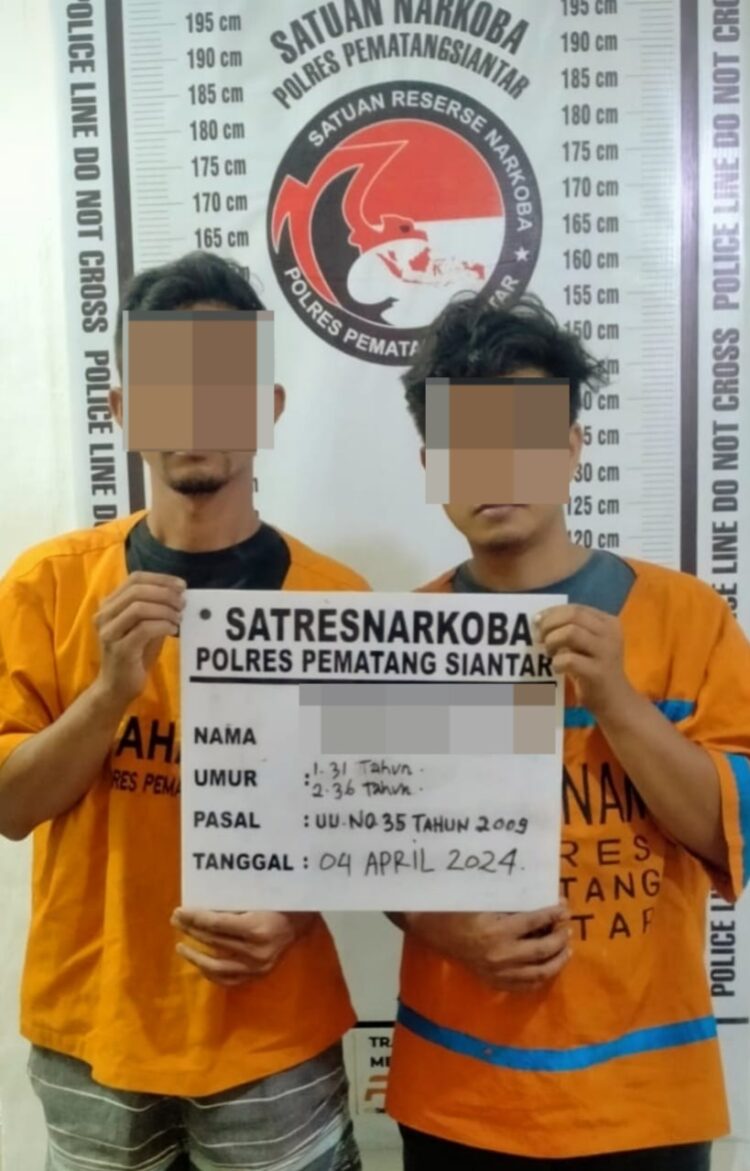 2 Warga Kelurahan Bantan Diringkus Polres Pematangsiantar,  Sabu 3,23 Gram Gagal Beredar 