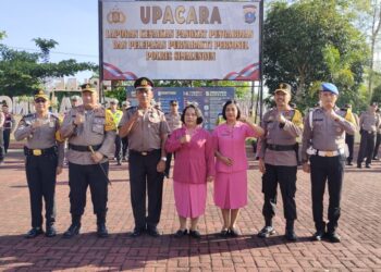 Kapolres Simalungun Pimpin Upacara Kenaikan Pangkat Pengabdian Personel