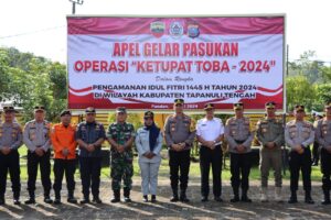 Polres Tapteng Apel Gelar Pasukan Ops Ketupat Toba 2024 Pengamanan Idul Fitri 1445 H
