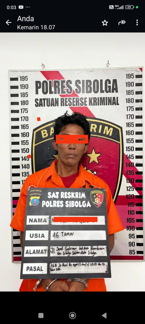 Bejat !! Seorang Ayah di Sibolga Cabuli Putri Kandung Disaksikan Adik Korban