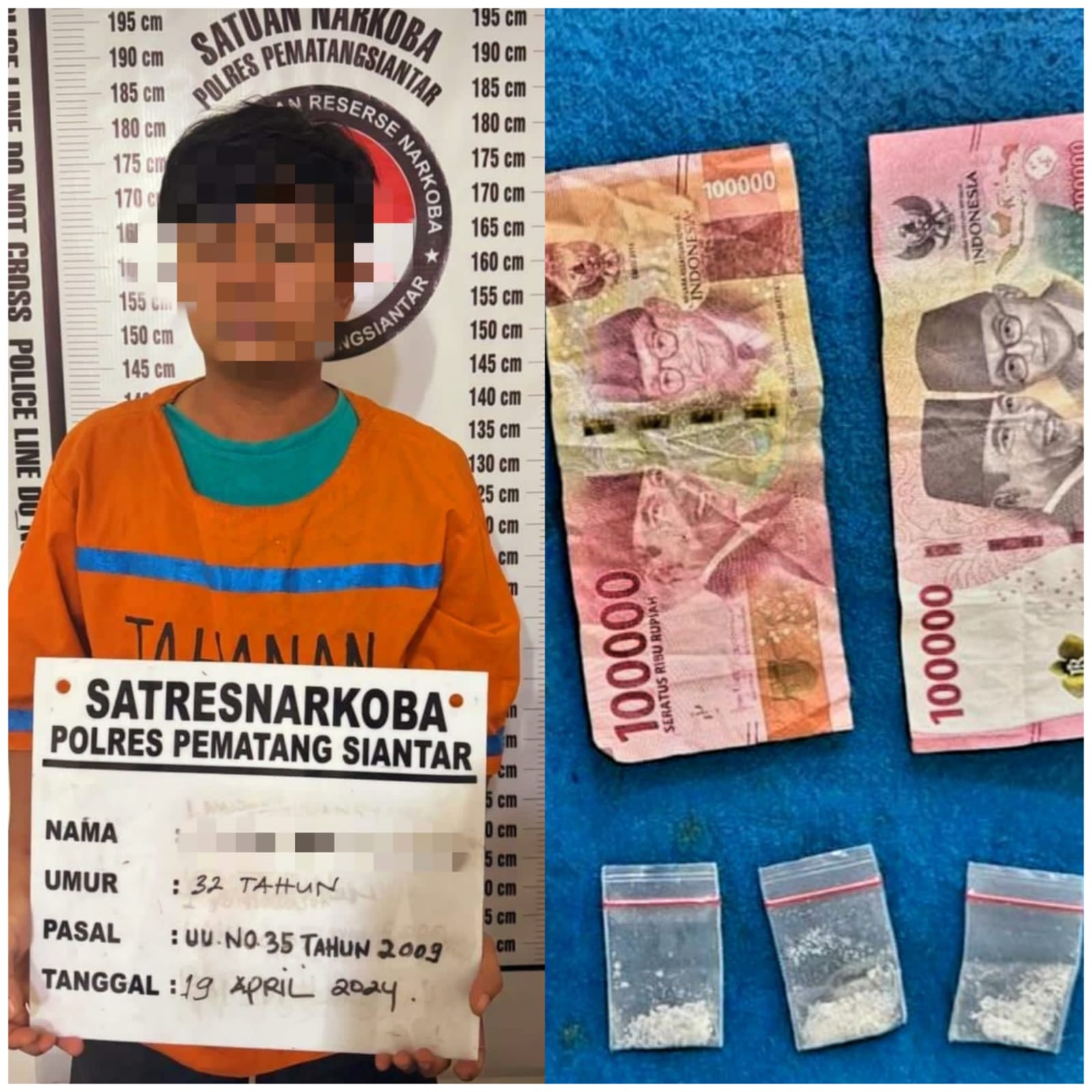 Polres Pematangsiantar Ringkus Pengedar Narkotika di Jalan Stadion, 6 Paket Sabu Disita