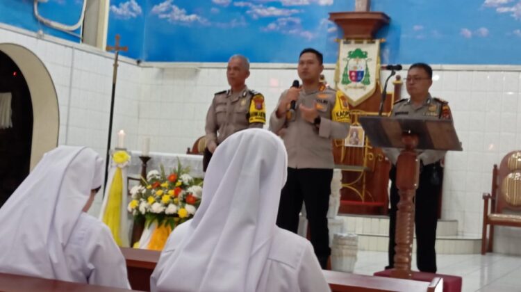 Kapolres Sibolga Rutin Tiap Minggu Berikan Himbauan Kamtibmas Kepada Jemaat Geraja