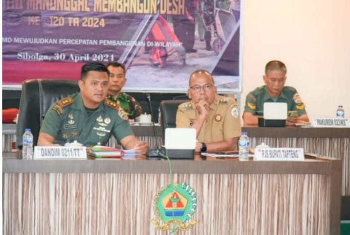 PJ Bupati Tapteng Dan Dandim 0211/TT Hadiri Rakornis TMMD Ke-120 Di Makorem 023/KS