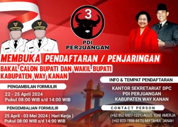DPC PDI Perjuangan Membuka Penjaringan Calon Bupati Dan Wakil Bupati Kabupaten Way Kanan