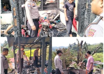 2 Unit Rumah Semi Permanen di Adiankoting Taput Ludes Terbakar 
