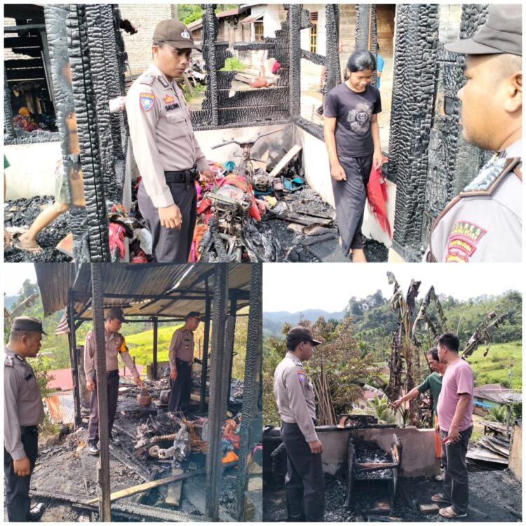 2 Unit Rumah Semi Permanen di Adiankoting Taput Ludes Terbakar 