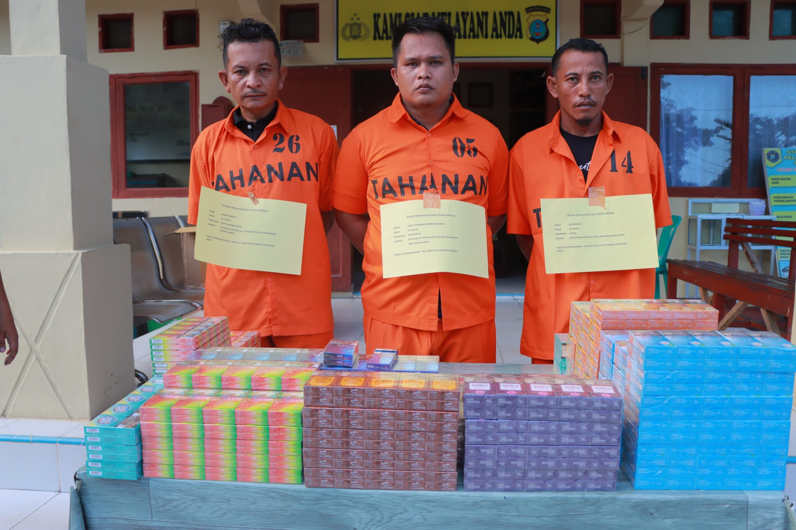 Polres Sibolga Berhasil Menangkap Gerombolan Pelaku Pencurian Rokok.
