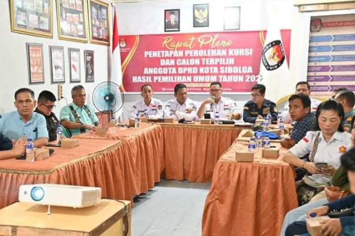 Rapat Pleno Penetapan Perolehan Kursi dan Calon Terpilih Anggota DPRD Kota Sibolga Hasil Pemilu Tahun 2024