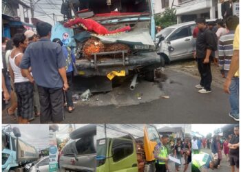 Rem Blong, Truck Tronton Tabrak 5 Kendaraan di Siantar dan Akibatkan 3 Orang Luka