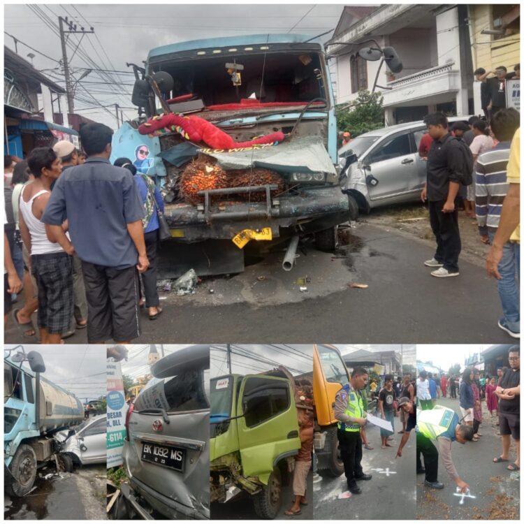 Rem Blong, Truck Tronton Tabrak 5 Kendaraan di Siantar dan Akibatkan 3 Orang Luka