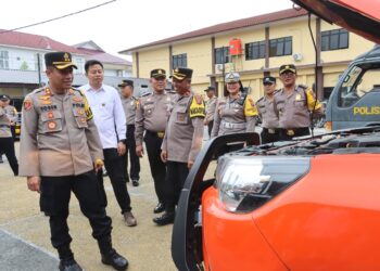 Kapolres Pematangsiantar Lakukan Pengecekan Fisik dan Administrasi Kendaraan Dinas Polri