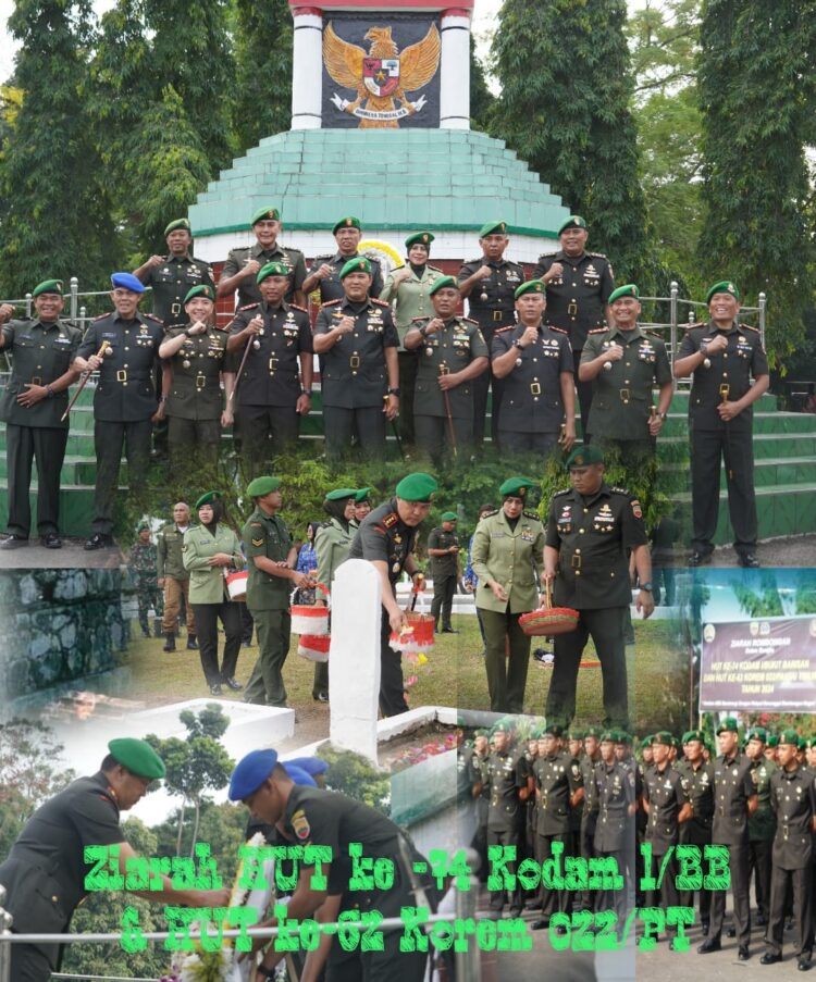 Danrem 022/PT Pimpin Ziarah di TMP Nagur Peringati HUT Kodam I/BB dan Korem 022/PT,