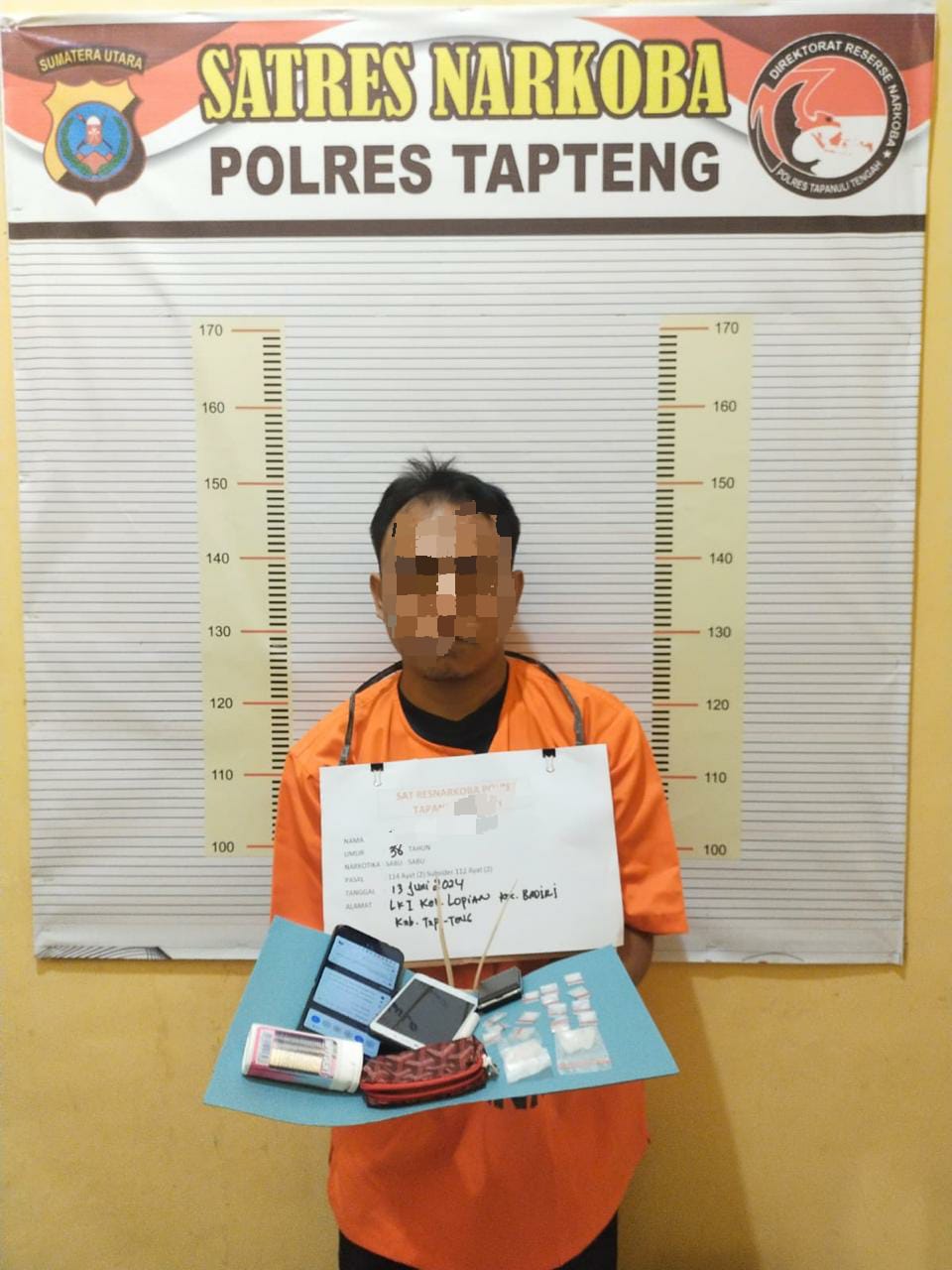 Warga Badiri Pemilik 9 Gram Sabu Diringkus Polres Tapteng 