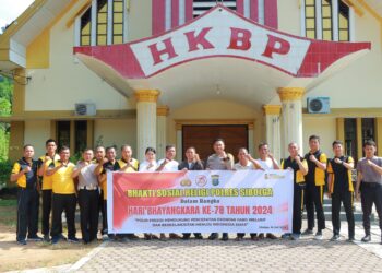 Kapolres Sibolga Pimpin Bhakti Sosial Religi Di Rumah Ibadah, Sambut HUT Bhayangkara Ke-78 Thn 2024