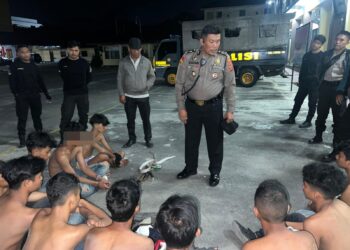 Polres Pematangsiantar Amankan 16 Remaja Bawa Sajam Saat Kegiatan Rutin Yang Ditingkatkan