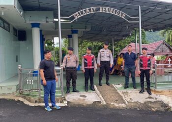 Polres Tapteng Sampaikan Pesan Kamtibmas Kepada Jemaat Gereja