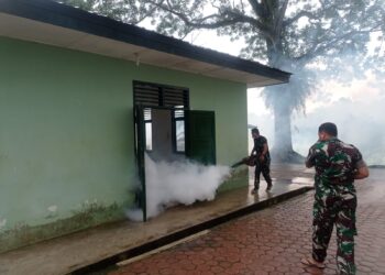 Seksi Kesehatan Rindam I/BB Rutin Laksanakan Foging, Membunuh Nyamuk Aedes Aegypti 