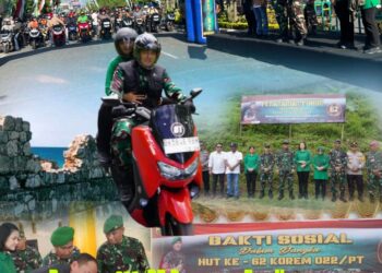 HUT Korem Ke-62, Danrem 022/PT Bersama Forkopimda Binjai dan Langkat Gelar Touring dan Baksos