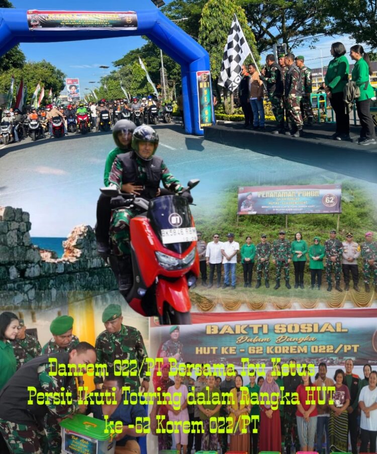 HUT Korem Ke-62, Danrem 022/PT Bersama Forkopimda Binjai dan Langkat Gelar Touring dan Baksos