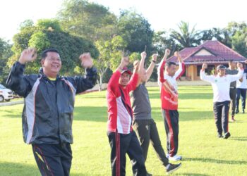 Batalyon C Sat Brimob Polda Sumut Olahraga Bersama TNI-Polri, Menyambut Hari Bhayangkara ke-78