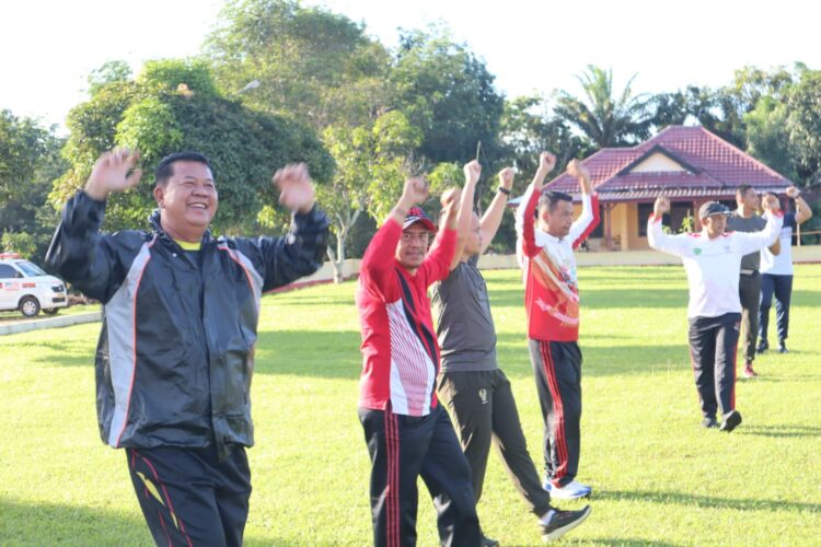 Batalyon C Sat Brimob Polda Sumut Olahraga Bersama TNI-Polri, Menyambut Hari Bhayangkara ke-78