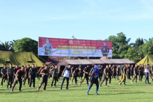 Batalyon C Sat Brimob Polda Sumut Olahraga Bersama TNI-Polri, Menyambut Hari Bhayangkara ke-78