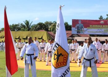 Upacara Pembukaan Gashuku Ujian Kenaikan Tingkat Perguruan Inkanas Digelar di Mako Batalyon C Satbrimob Polda Sumut