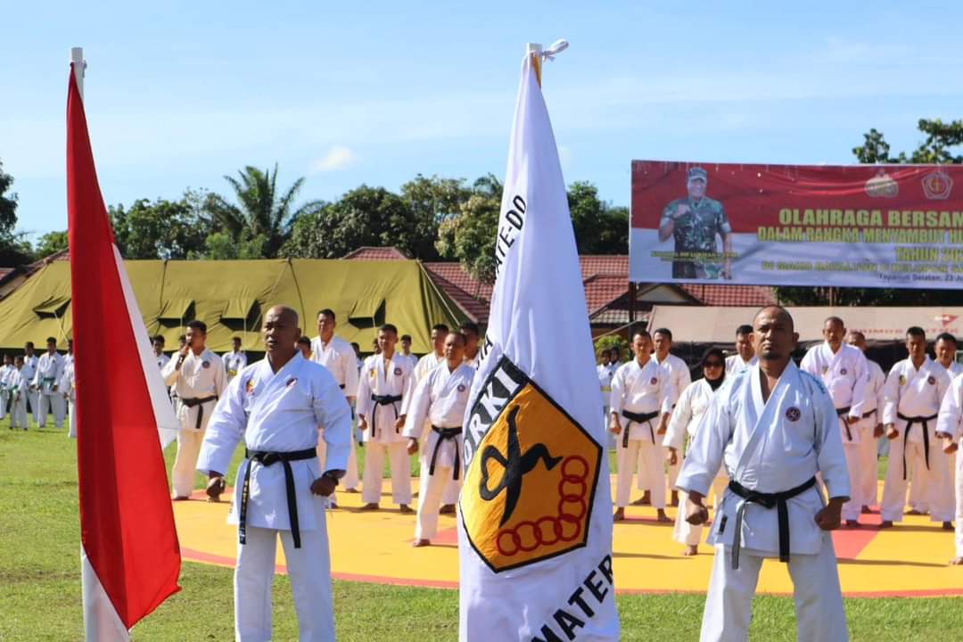 Upacara Pembukaan Gashuku Ujian Kenaikan Tingkat Perguruan Inkanas Digelar di Mako Batalyon C Satbrimob Polda Sumut