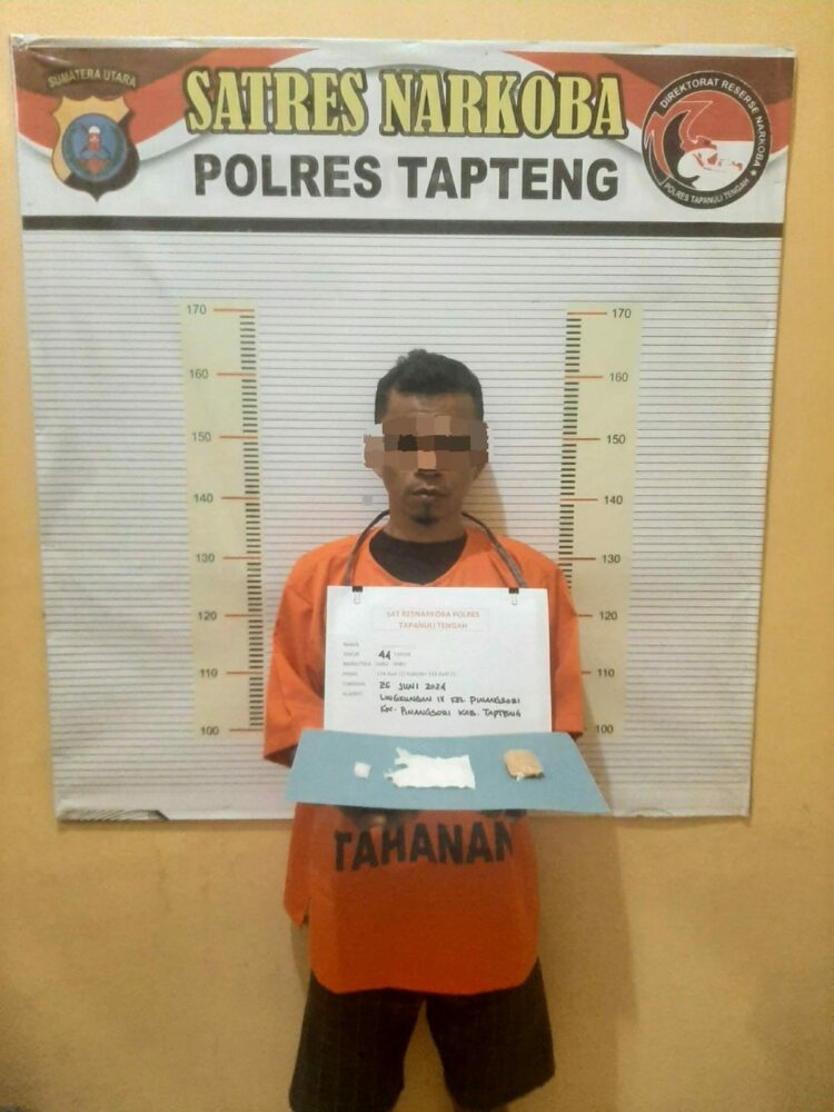 SatRes Narkoba Polres Tapteng Amankan Pelaku Pengedar Sabu Di Pinang Sori