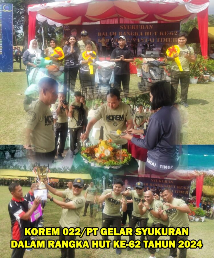 Korem 022/PT Gelar Syukuran HUT Ke - 62 Tahun, Diwarnai Pemberian Tali asih Kepada Veteran dan Warakauri