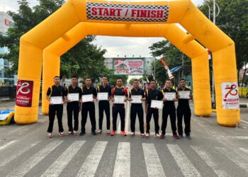 Personil Batalyon B Sat Brimob Polda Sumut Ikut Event Lari Maraton 10K, HUT Bhayangkara ke-78 Polri di Kota Tebing Tinggi