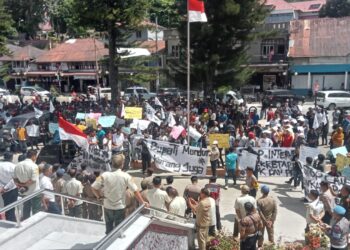 Massa Permata Taput Demo di DPRD, Tuntut Pj Bupati Dimposma Sihombing Mundur