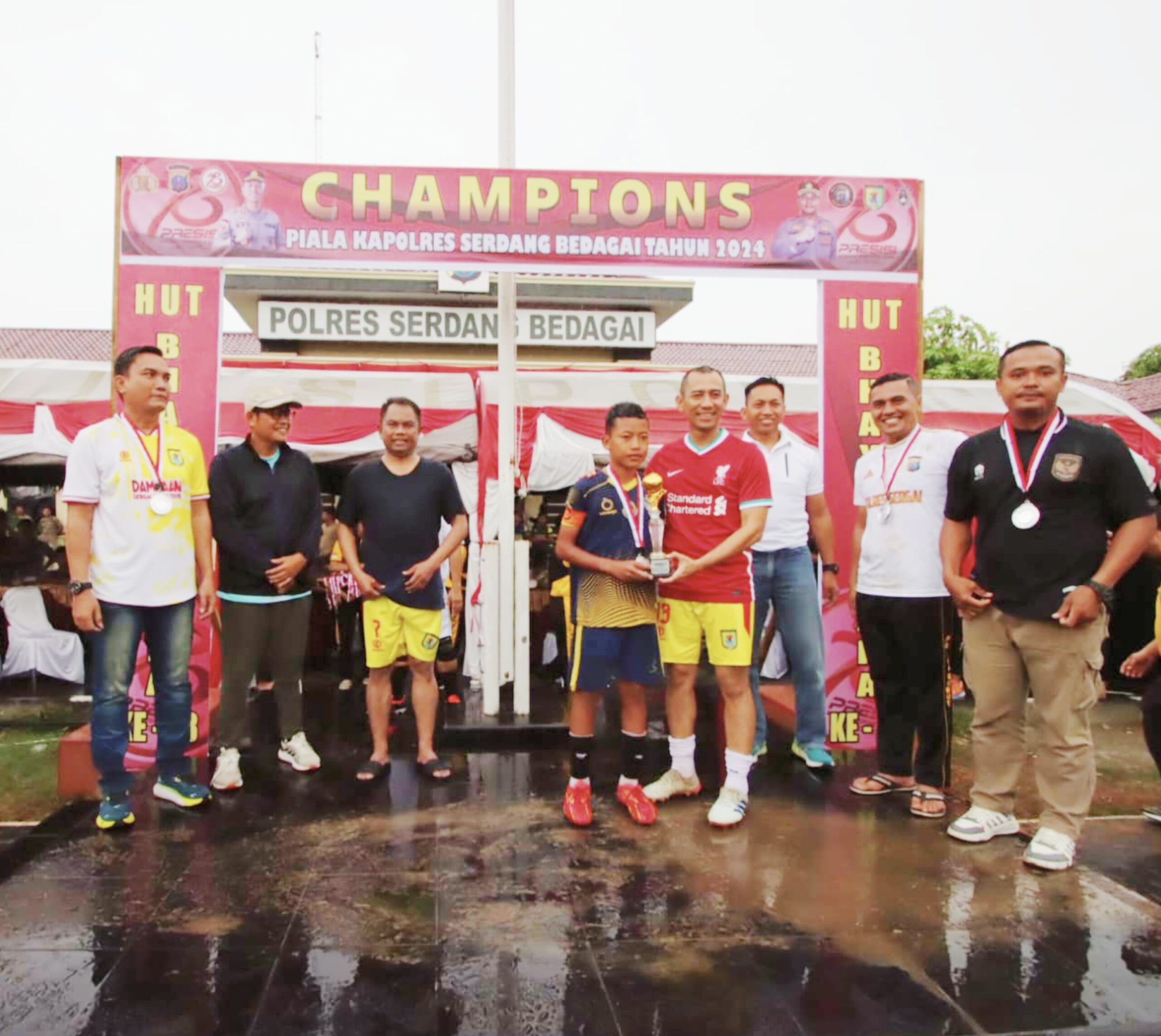 Tim Sepakbola U-12 Binaan Polsek Kotarih Raih Juara Dua di HUT Bhayangkara Ke 78