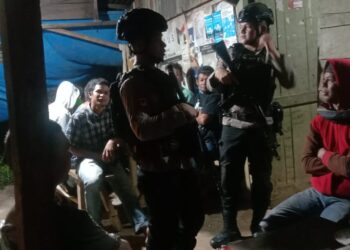 Batalyon C Sat Brimob Polda Sumut  Patroli Gabungan di Wilayah Hukum Polres Tapsel, Minimalisir Tindak Kejahatan