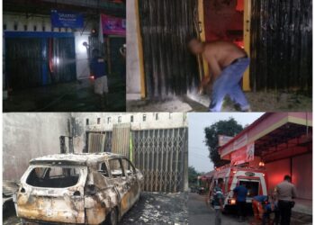 Polsek Kotarih Olah TKP Satu Unit Ruko Yang Terbakar,  Kerugian Capai Ratusan Juta 
