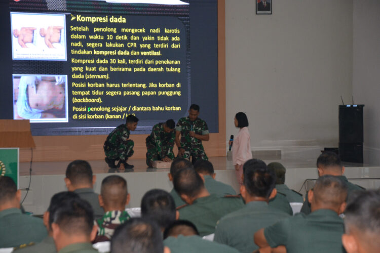 Jajaran Korem 022/PT Dibekali Penyuluhan Kesehatan Tentang Serangan Jantung dan Bantuan Hidup Dasar 