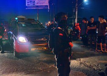 Sat Brimob Polda Sumut Patroli Kamtibmas di Wilayah Hukum Polsek Medan Tembung