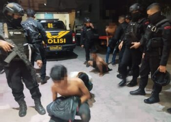 Sat Brimob Polda Sumut Amankan 4 Anggota Geng Motor saat Patroli Cipta Kondisi Kamtibmas di Medan Tembung