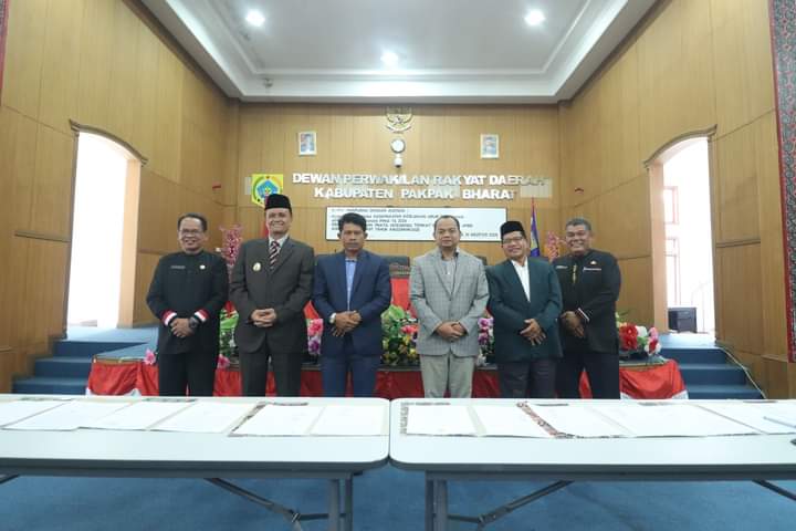 DPRD Pakpak Bharat Sidang Paripurna Penandatanganan Kesepakatan Kebijakan Umum Perubahan APBD dan Perubahan PPAS 2024