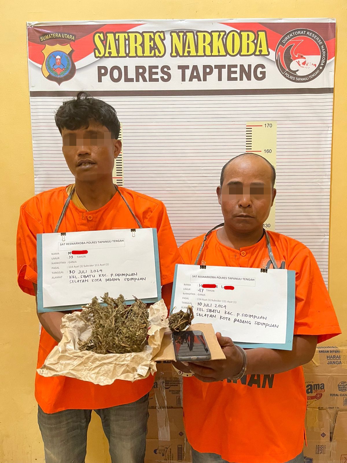 2 Warga Padangsidimpuan Ditangkap Sat Narkoba Polres Tapteng, Terbukti Edarkan Ganja