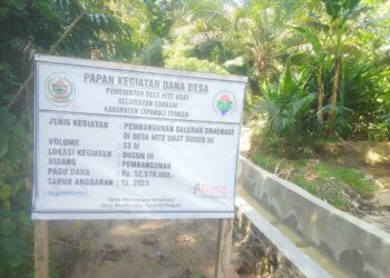 Bersumber dari APBDes, Drainase Sepanjang 53 Meter Dibangun Di Dusun III Desa Hite Urat Sorkam Tapteng