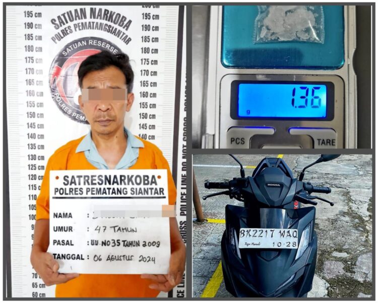  Pria Jalan Kain Suci Ditangkap Satnarkoba Polres Pematangsiantar, 1,36 Gram Sabu Disita