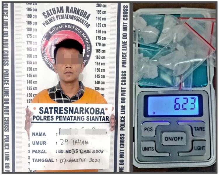 Polres Pematangsiantar Ringkus Residivis Asal Simalungun Pemilik 6,23 Gram Sabu 