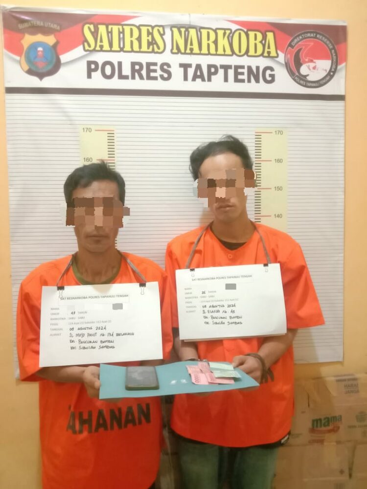 2 Pengedar Narkoba Diciduk Personil Polres Tapteng, 2 Paket Sabu Disita