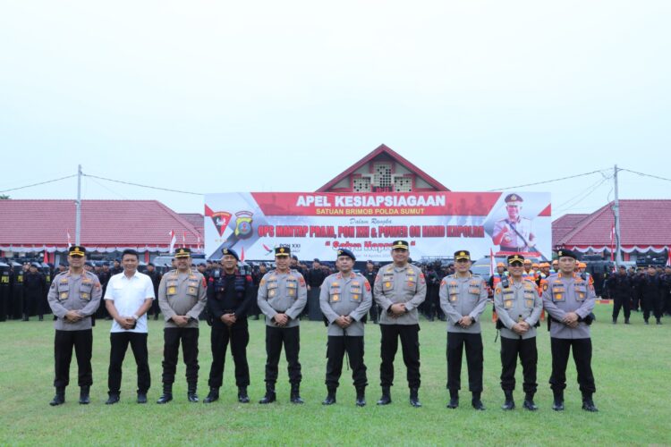 Sat Brimob Polda Sumut Ikut Apel Kesiapsiagaan dalam Rangka OPS Mantap Praja, PON XXI dan Power On Hand Kapolda