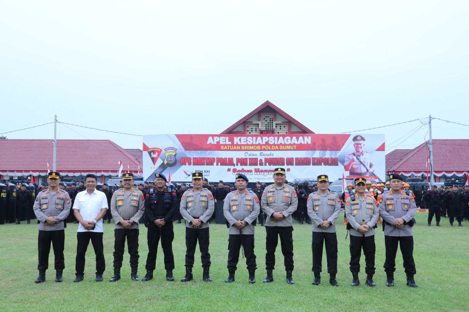 Sat Brimob Polda Sumut Ikut Apel Kesiapsiagaan dalam Rangka OPS Mantap Praja, PON XXI dan Power On Hand Kapolda