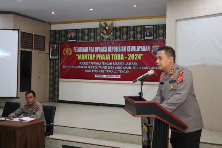 Latihan Pra Operasi Mantap Praja Toba, Pengamanan Pilkada Tapteng 2024 Langsung Dipimpin Kapolres