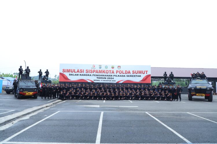 Sat Brimob Polda Sumut Ikuti Simulasi Sispamkota, Pengamanan Pilkada Serentak 2024